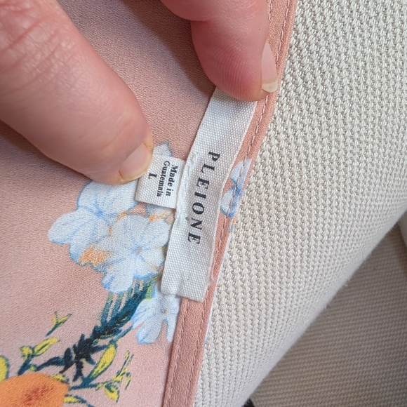 Pleione Pink Cream Tie Front Blouse - Picture 9 of 10